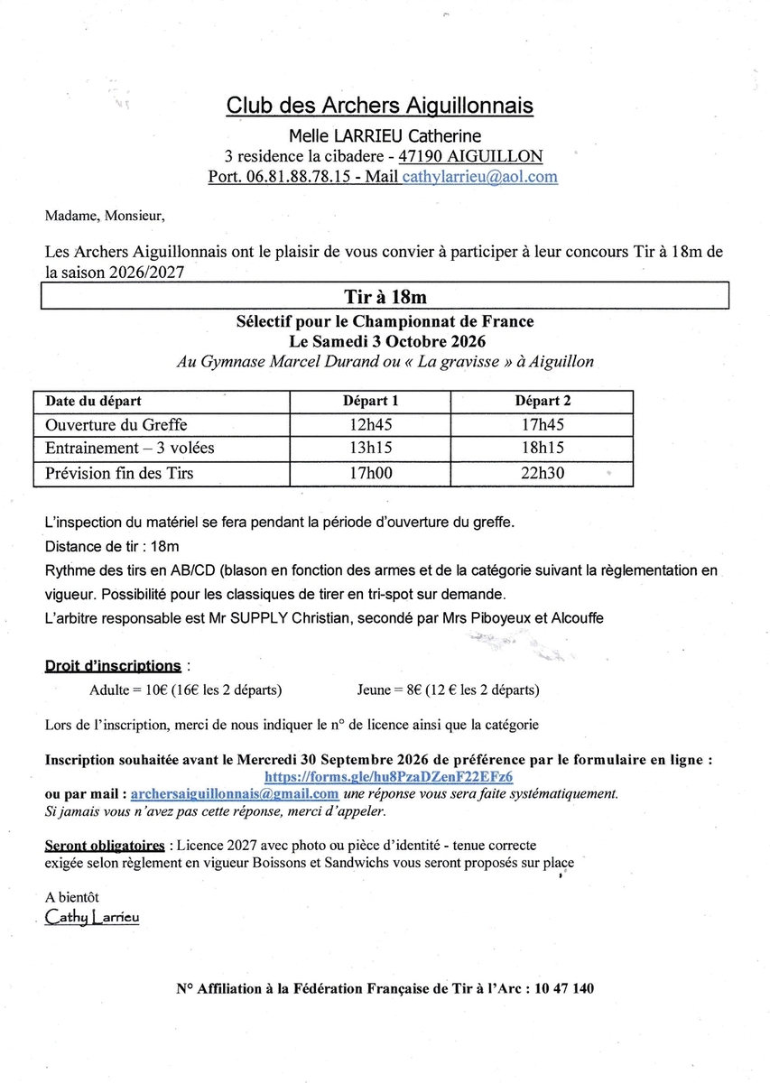 Concours Salle Aiguillon 2026